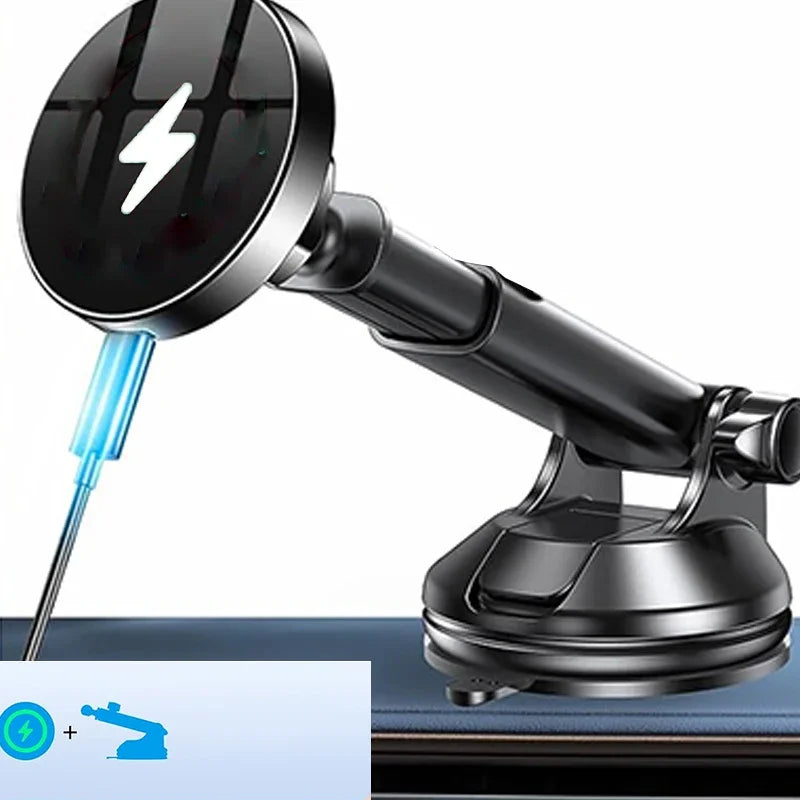 UYUXIO 15W Magnetic Wireless Car Charger – Fast Charging Phone Holder