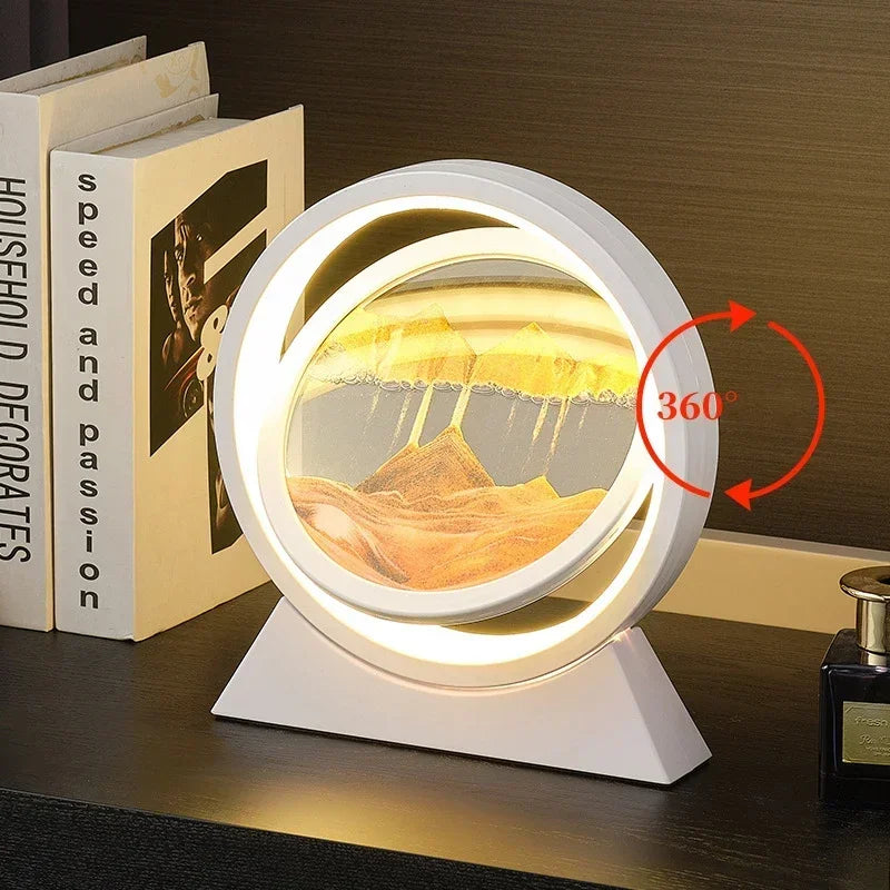 Quicksand LED Table Lamp with 3D Sand Art for Home Decor