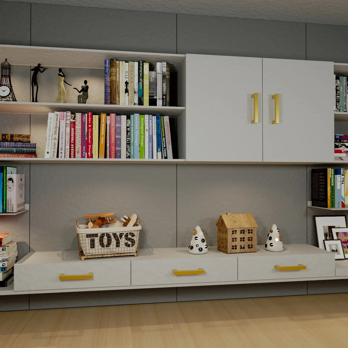 Square Black Stainless Steel Cabinet Handles