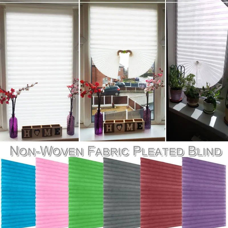 Self-Adhesive Pleated Blinds – Non-Woven Zebra Roller Curtains