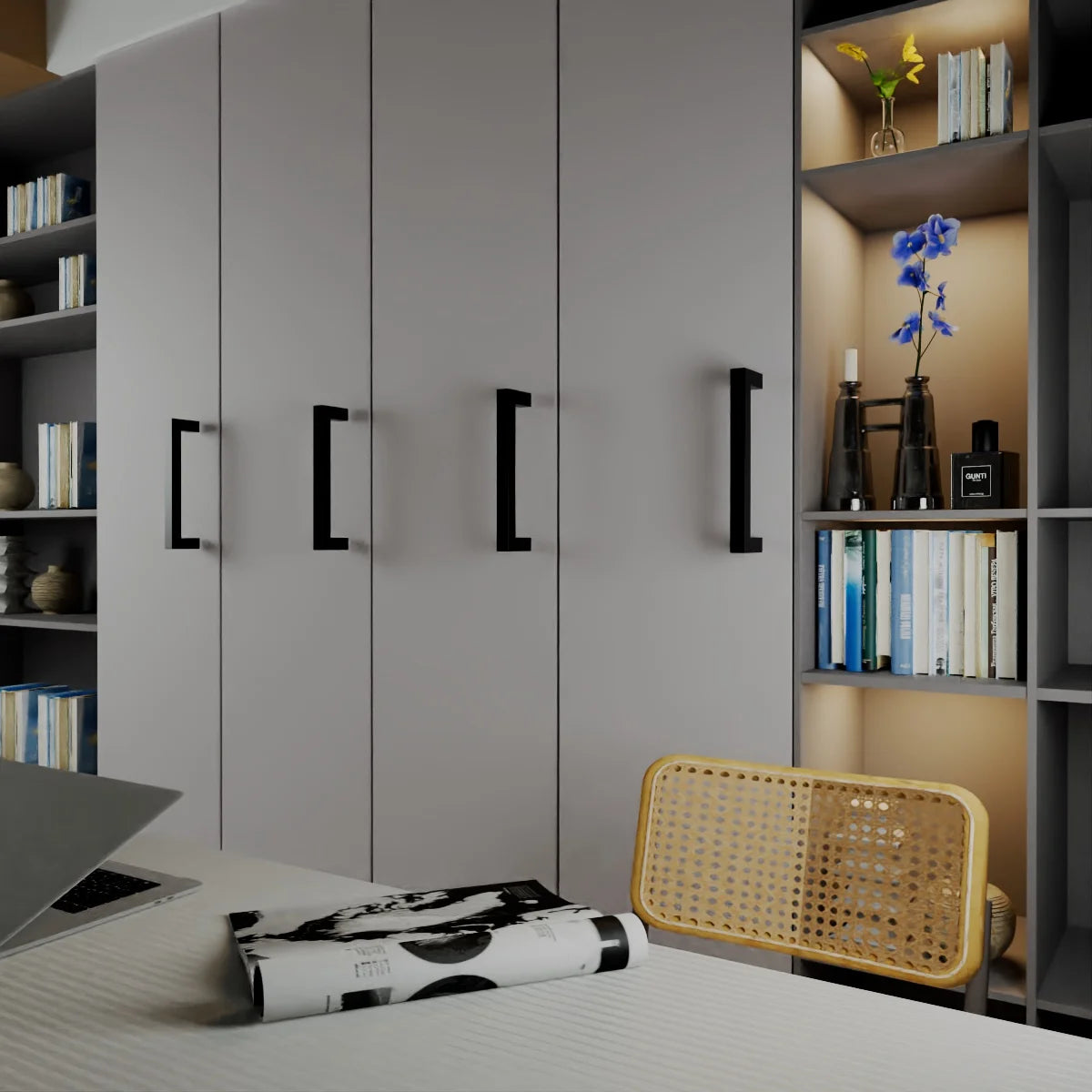 Square Black Stainless Steel Cabinet Handles