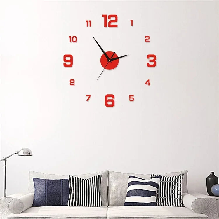 3D DIY Luminous Wall Clock – Frameless Acrylic Silent Decor Clock