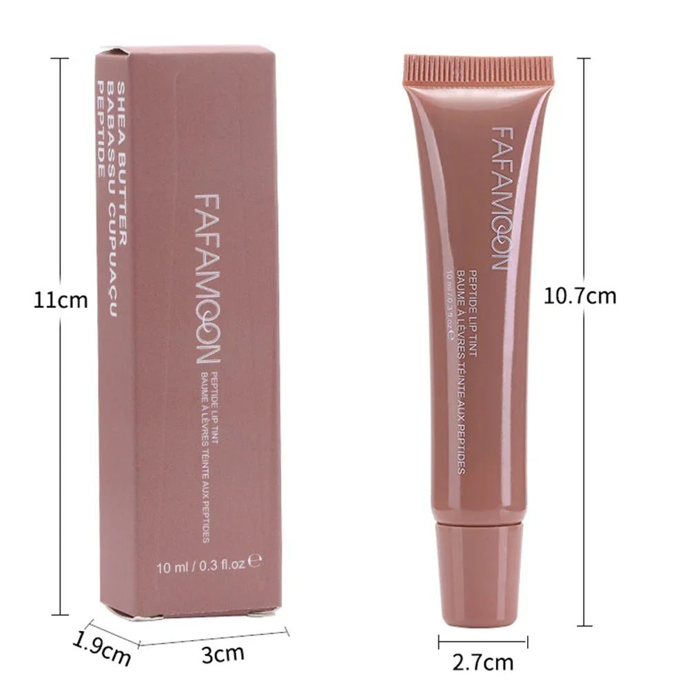1pc Plumping Mirror Lip Gloss – Nude Brown, Transparent, Moisturizing Lip Oil