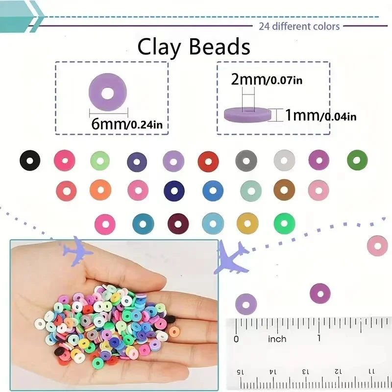 Polymer Clay Beads Kit for DIY Jewelry