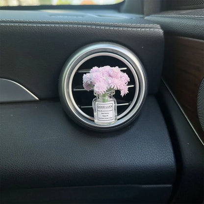 Car Air Vent Flower Clip – Simulated Jasmine & Baby’s Breath Decor