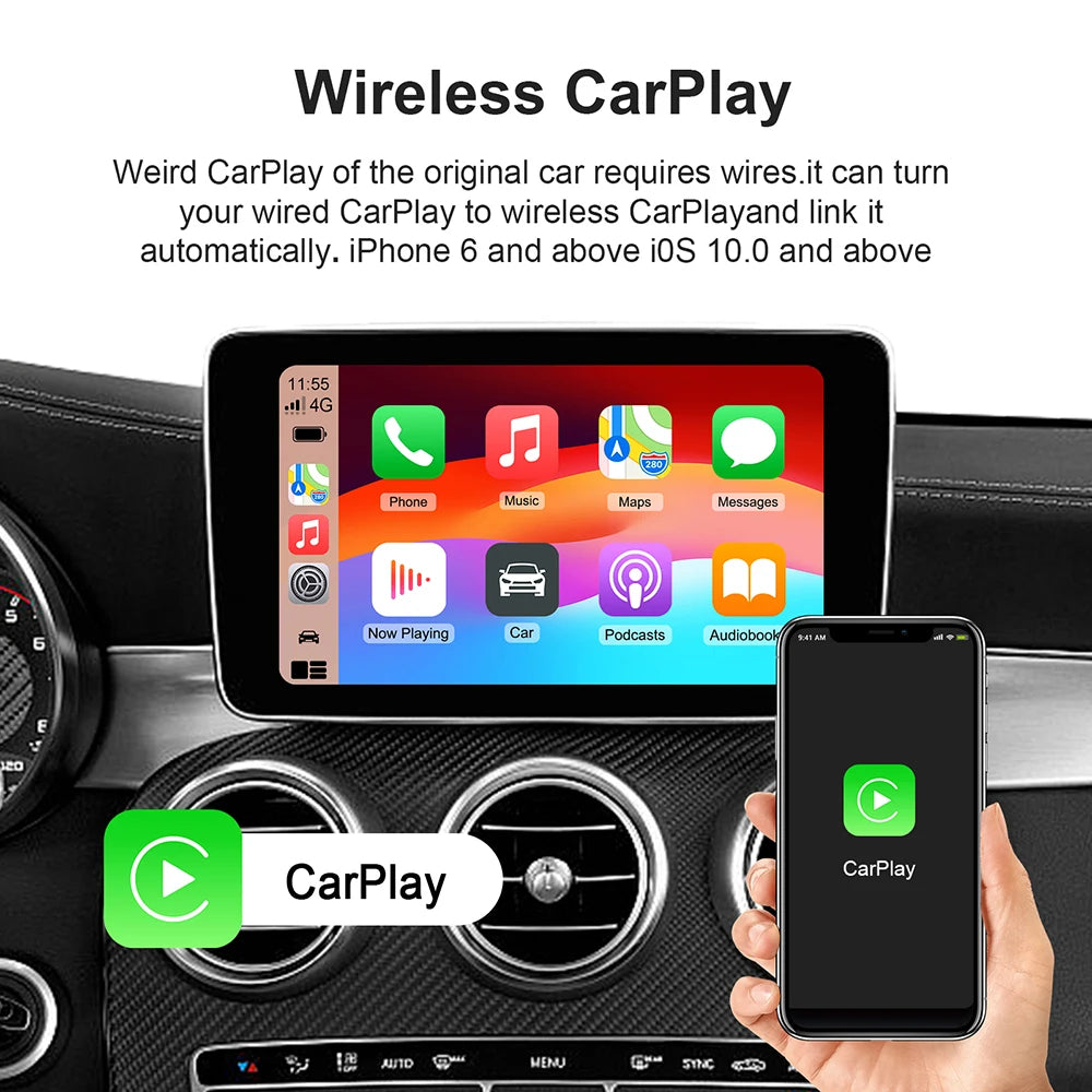 Android 13 Car AI Box – Wireless CarPlay & Android Auto Adapter