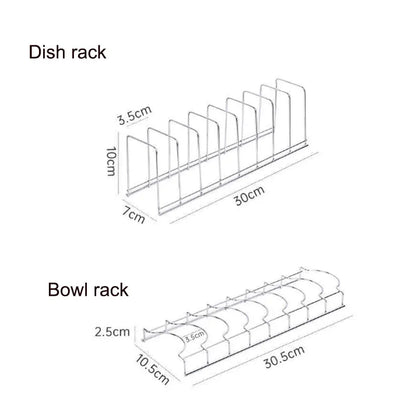 Stainless Steel Kitchen Bowl & Dish Organizer – Cutlery & Pot Lid Rack