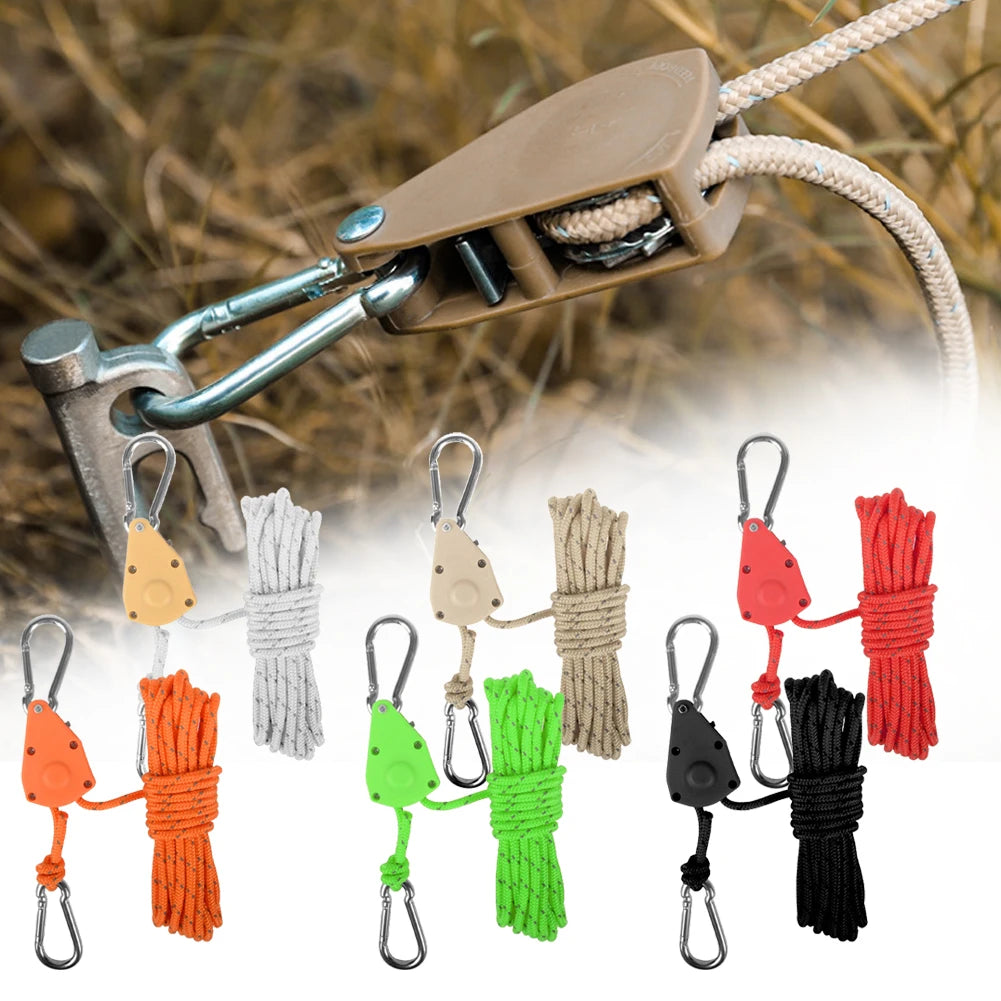 Tent Rope Hanger Pulley Hook – Adjustable & Non-Slip Lanyard for Outdoor Use