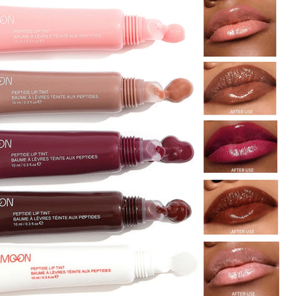 1pc Plumping Mirror Lip Gloss – Nude Brown, Transparent, Moisturizing Lip Oil