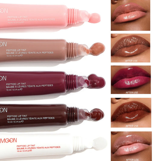1pc Plumping Mirror Lip Gloss – Nude Brown, Transparent, Moisturizing Lip Oil