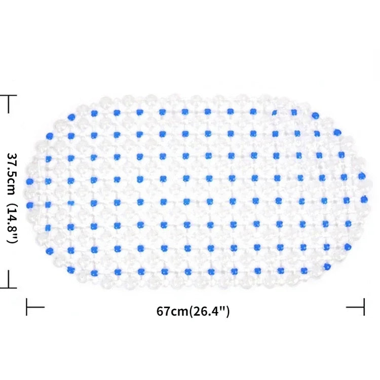 PVC Anti-Skid Bath Mat – Soft Non-Slip Shower Massage Mat with Suction Cups