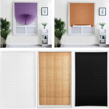 Self-Adhesive Pleated Blinds – Non-Woven Zebra Roller Curtains