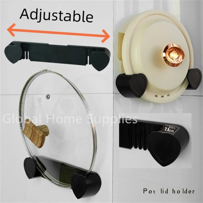 Self-Adhesive Pot Lid Holder – Wall-Mounted Kitchen Organizer (1/2/12 Pcs)