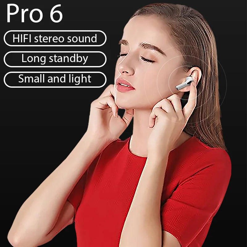Original Air Pro 6 TWS Wireless Bluetooth 5.3 Earbuds with Mic and Charging Box