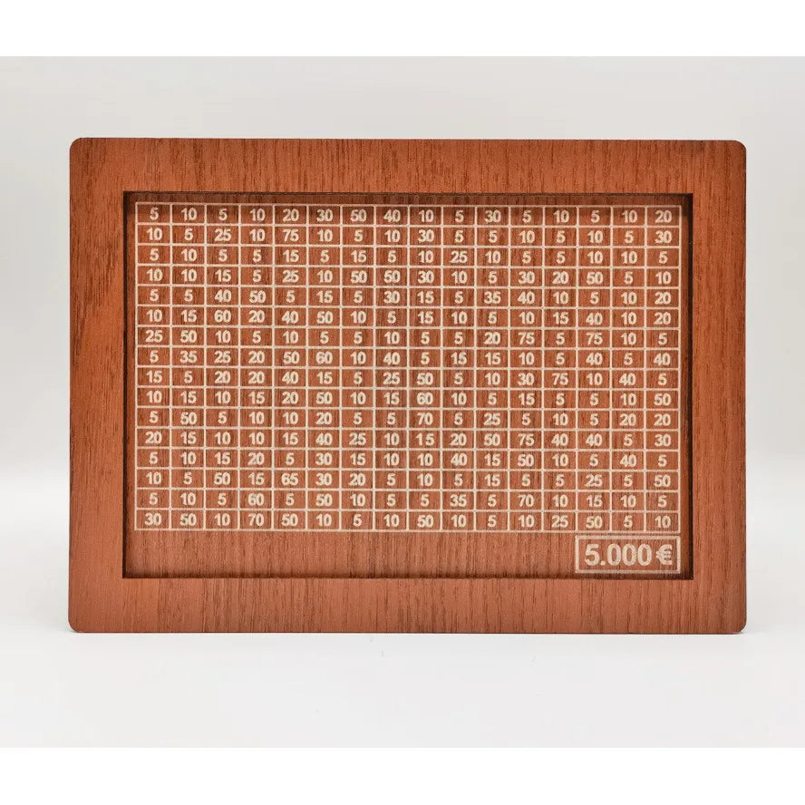 Wooden Euro Money Saving Box with Goal Tracker