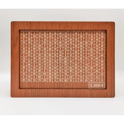 Wooden Euro Money Saving Box with Goal Tracker