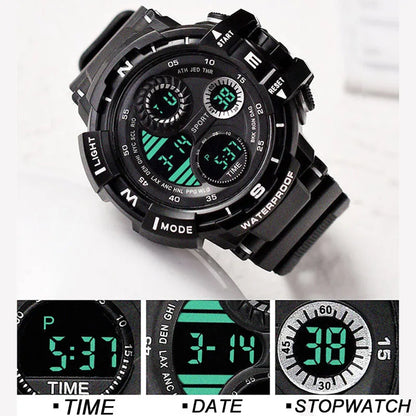 Men's Military Digital Sports Watch, Waterproof, Luminous Chronograph