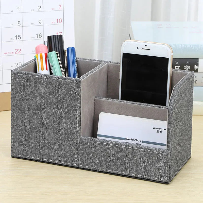 Leather PU Pen Holder – Multifunctional Storage Box