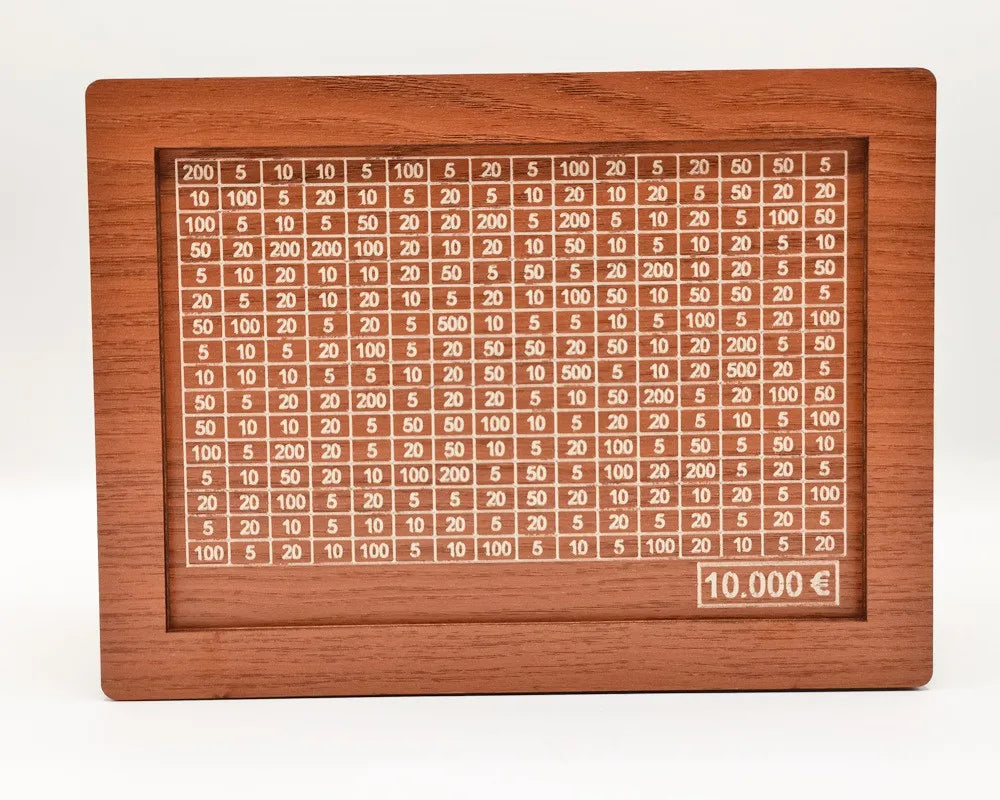 Wooden Euro Money Saving Box with Goal Tracker