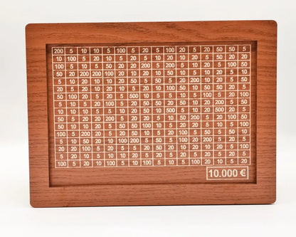 Wooden Euro Money Saving Box with Goal Tracker