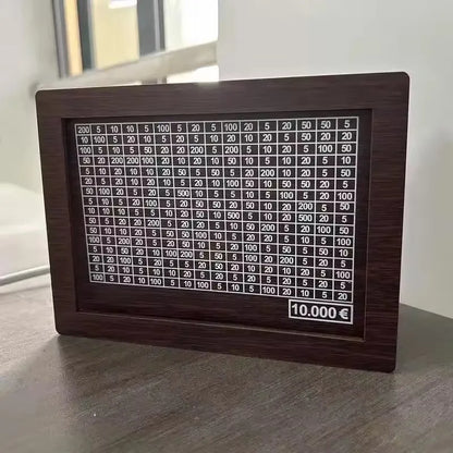 Wooden Euro Money Saving Box with Goal Tracker