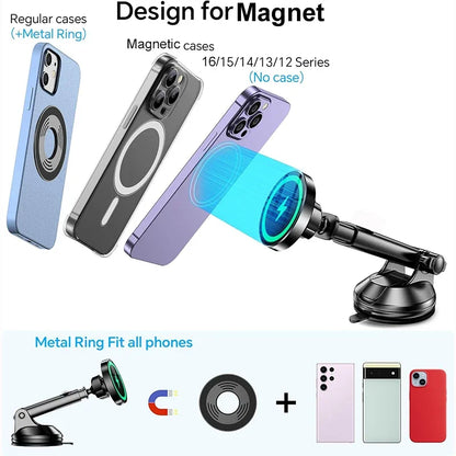 UYUXIO 15W Magnetic Wireless Car Charger – Fast Charging Phone Holder