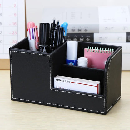 Leather PU Pen Holder – Multifunctional Storage Box