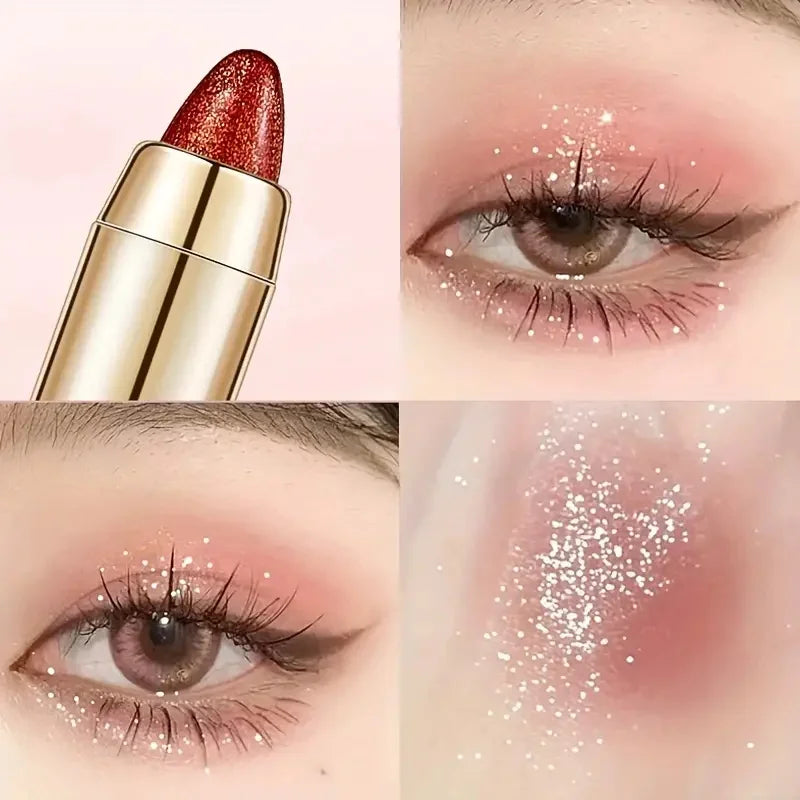 Double-Sided Eyeshadow & Highlighter Stick – Matte & Glitter Duo