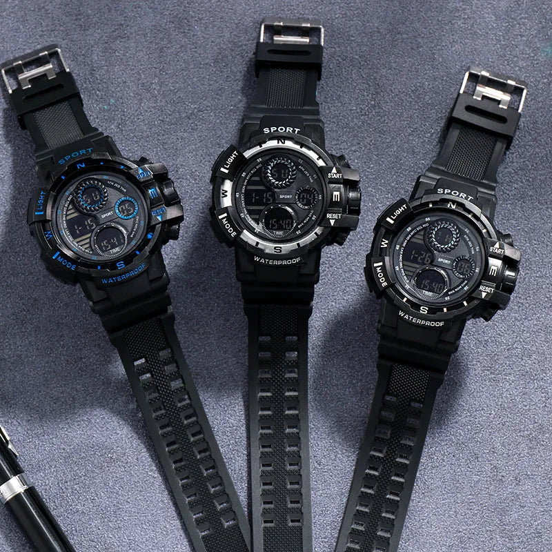 Men's Military Digital Sports Watch, Waterproof, Luminous Chronograph