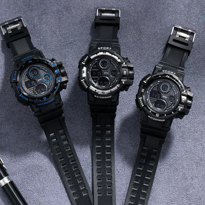 Men's Military Digital Sports Watch, Waterproof, Luminous Chronograph