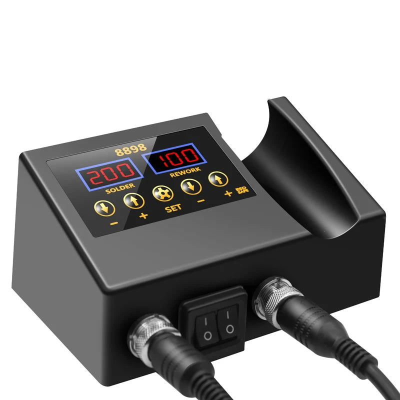 8898 SMD 2-in-1 Soldering Station Hot Air & Iron LCD