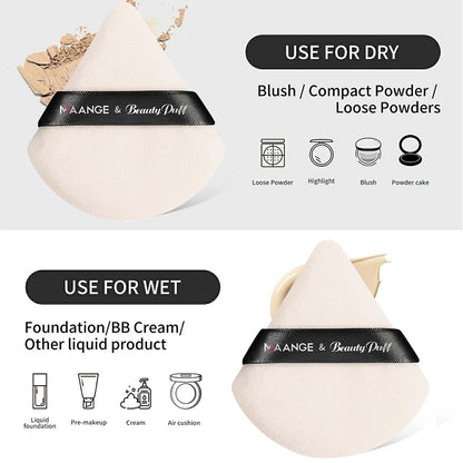 Maange 5-Piece Makeup Brush & Puff Set – Concealer, Eyeshadow, Blending Tools