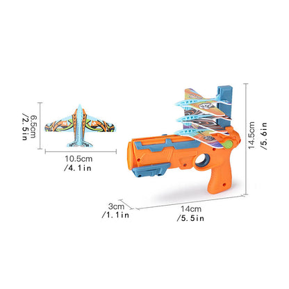 Airplane Launcher Catapult Set – 6 Planes & Bubble Shooter Toy