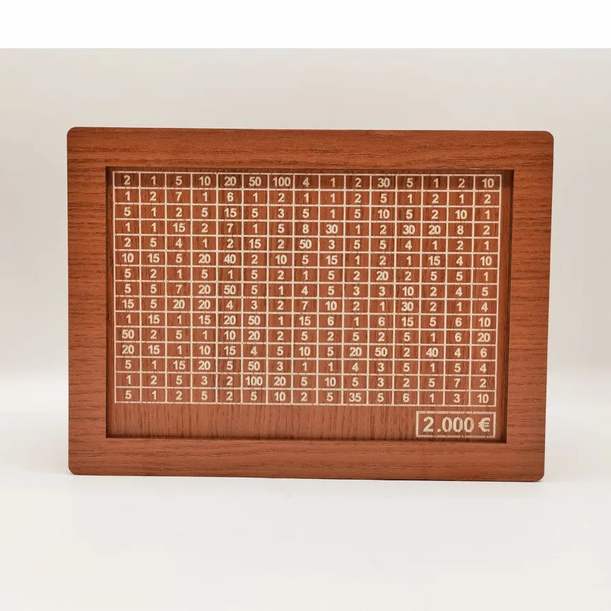 Wooden Euro Money Saving Box with Goal Tracker