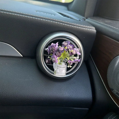Car Air Vent Flower Clip – Simulated Jasmine & Baby’s Breath Decor
