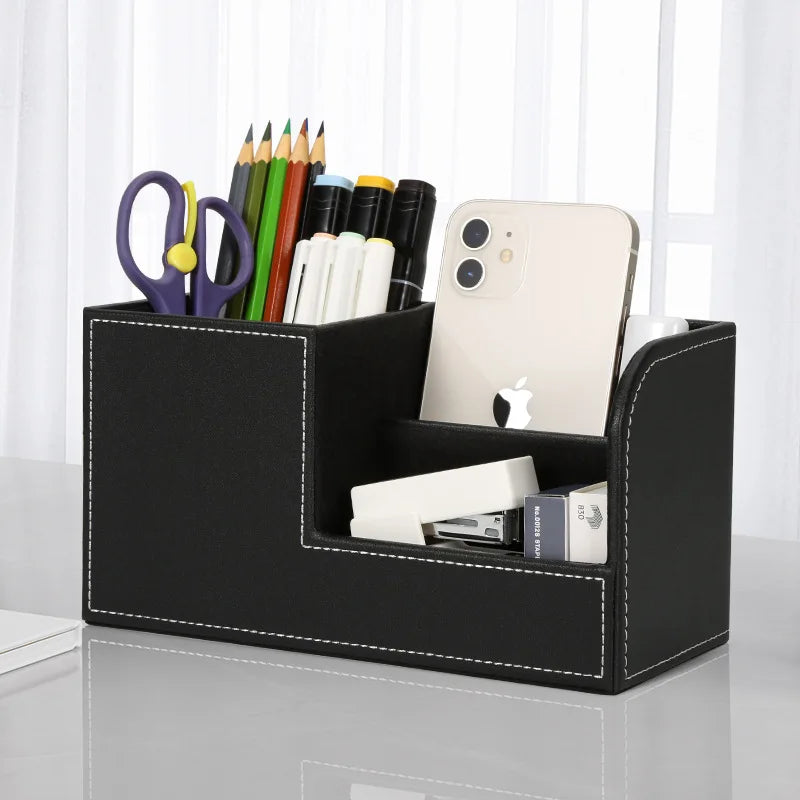 Leather PU Pen Holder – Multifunctional Storage Box