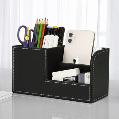 Leather PU Pen Holder – Multifunctional Storage Box