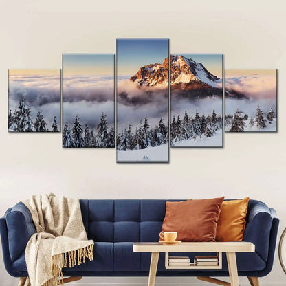 5-Piece Lake Landscape Canvas Wall Art – Unframed Home Decor Posters
