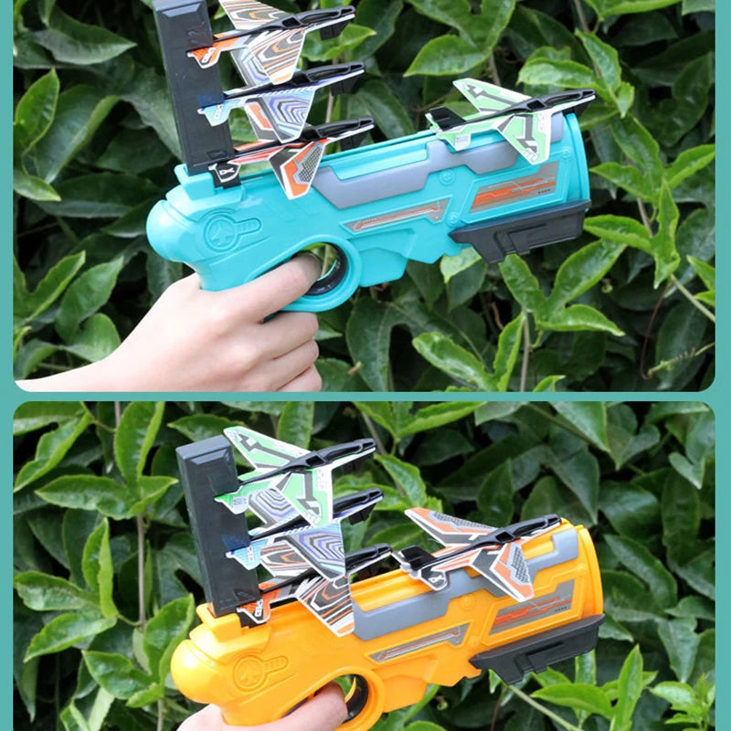 Airplane Launcher Catapult Set – 6 Planes & Bubble Shooter Toy