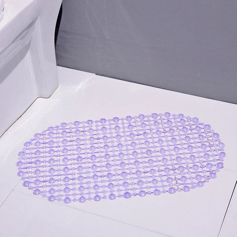 PVC Anti-Skid Bath Mat – Soft Non-Slip Shower Massage Mat with Suction Cups