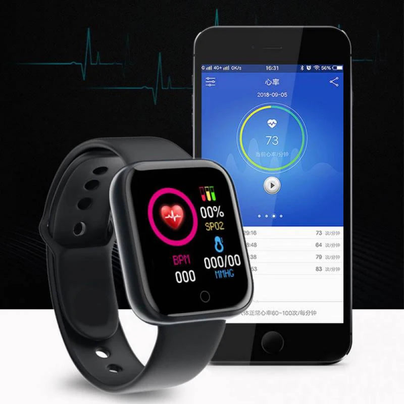 Y68 Smartwatch – Fitness, Sleep, Music & Bluetooth Tracker for Men & Women