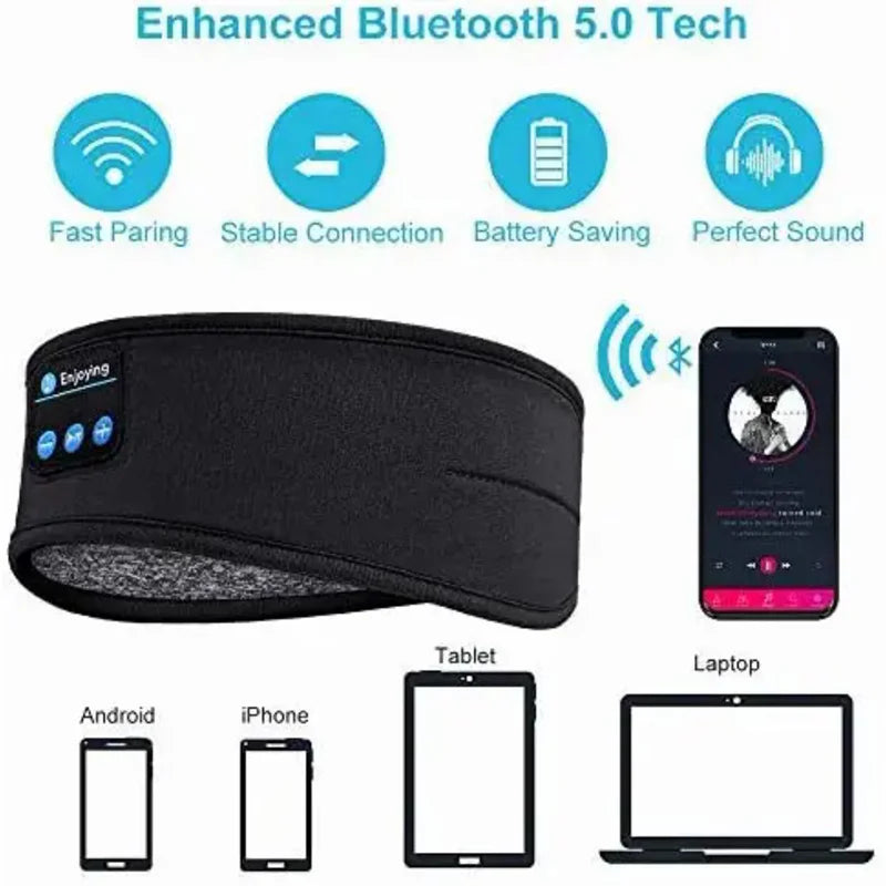 2025 Bluetooth Headband – Wireless Sports & Sleep Music Eye Mask Headphones