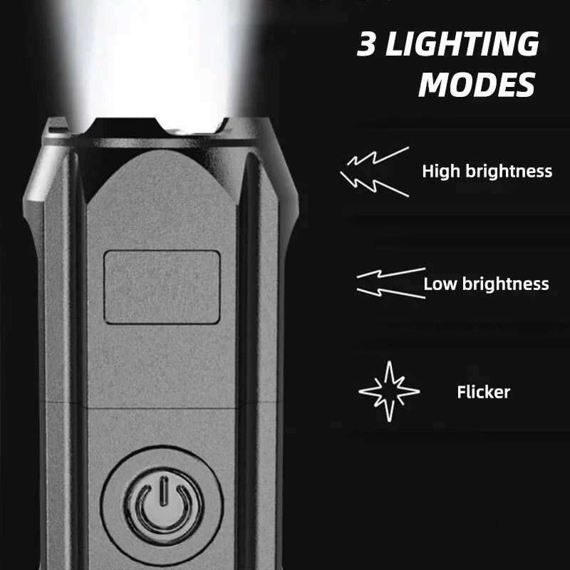 High Power LED Flashlight with USB Rechargeable & Zoomable Feature