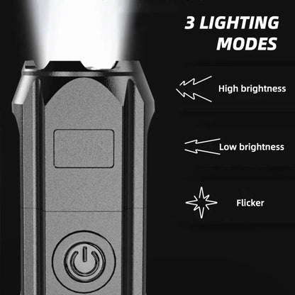 High Power LED Flashlight with USB Rechargeable & Zoomable Feature