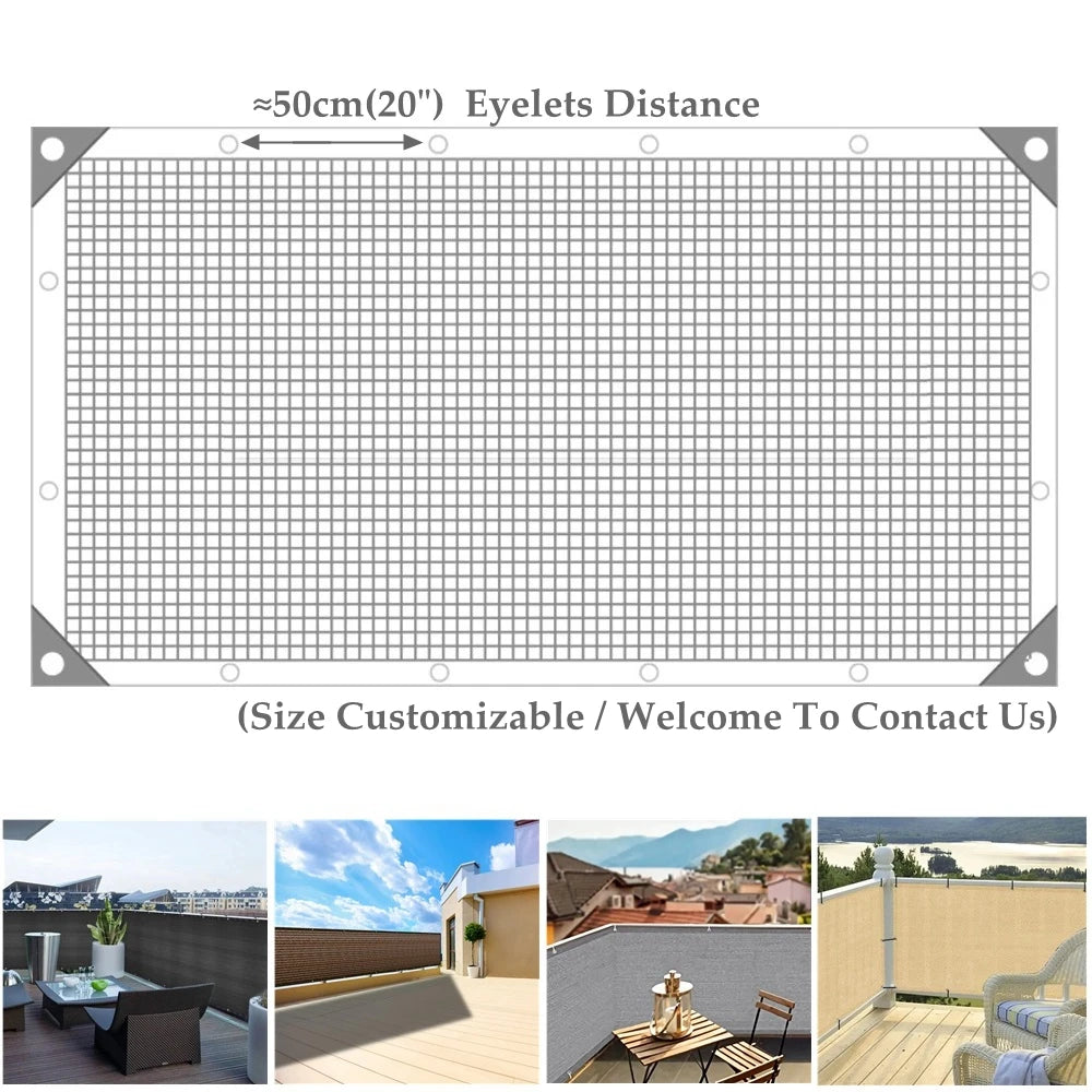 90% Shading Balcony Privacy Screen Outdoor Sun Shade Net