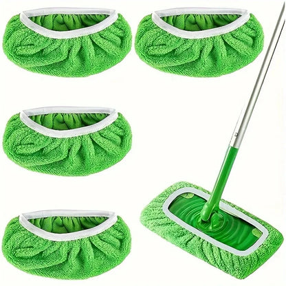 4pcs Reusable Washable Replacement Mop Pads – Durable Flat Floor Mop Cloths