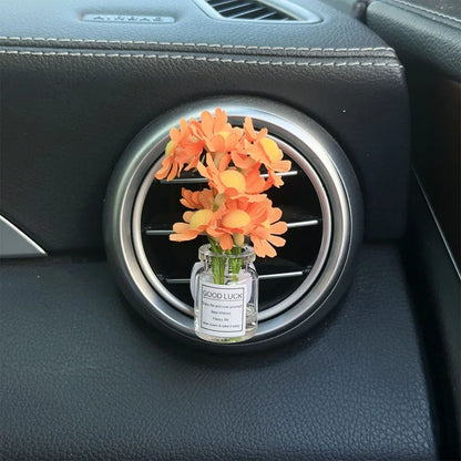 Car Air Vent Flower Clip – Simulated Jasmine & Baby’s Breath Decor