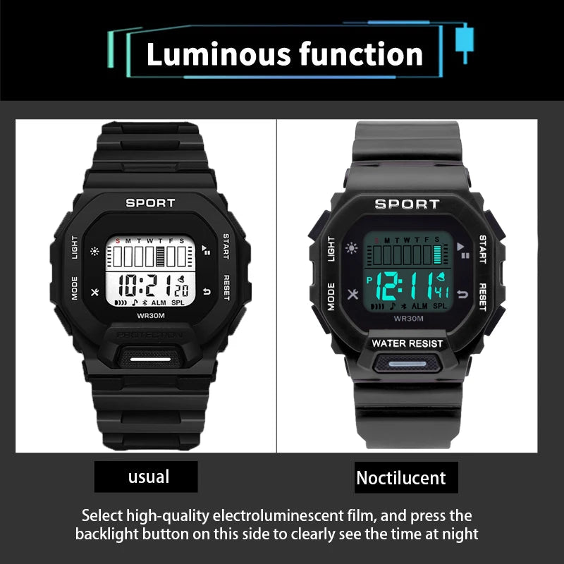 YIKAZE Men's Waterproof Sports Watch – LED Digital Outdoor Adventure Watch