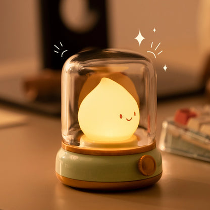 Mini LED Night Lamp Cute USB Rechargeable Cartoon Table Lamp