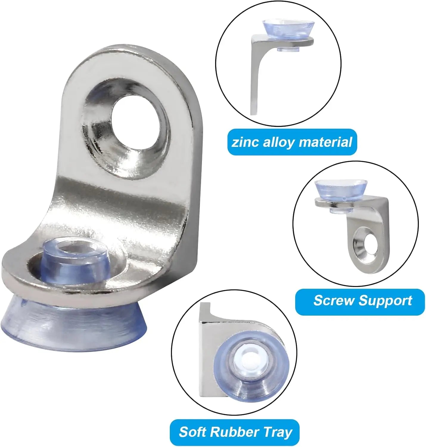 Glass Wood Shelf Brackets – 20/50 pcs